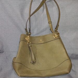 Nanette Lepore Olive Shoulder Bag with Gold Details